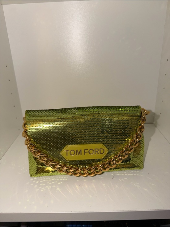 Tom Ford Handbags - Tom Ford Green Sequin Clutch with Gold Chain